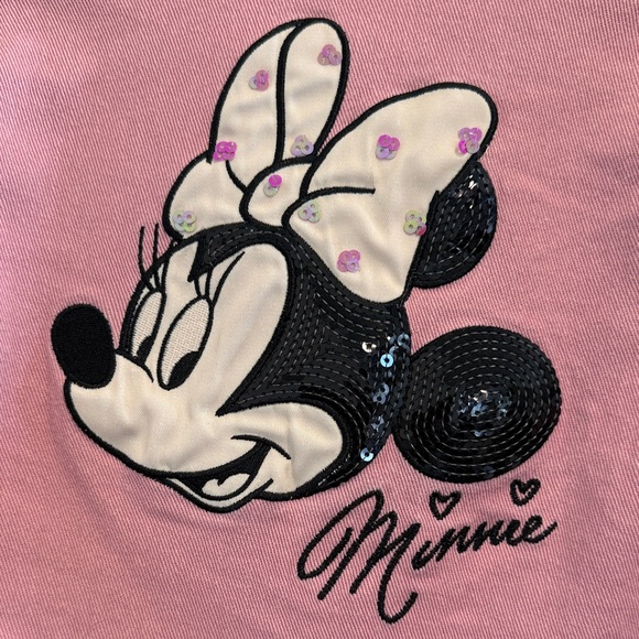 Disney Minnie Mouse Light Pink Denim Jacket with Bow Accents Size XS - Picture 8 of 12